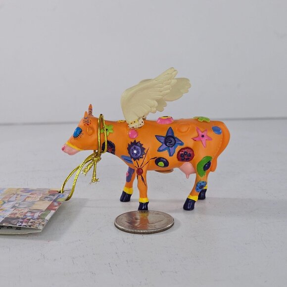 Cow Parade Mini Cow Angelicow By Liz Lomax #20102 *REPAIRED* - Picture 2 of 9